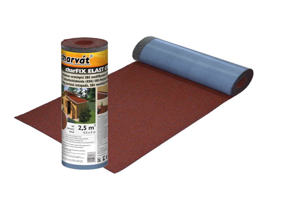 Lepenka na střechu asfaltová charFIX ELAST COOLna, červená 0,5x5m