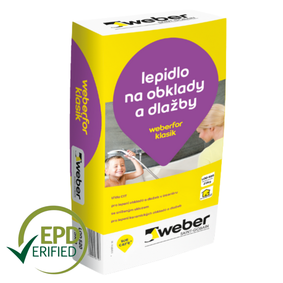 Weber Lepidlo na obklady a dlažby weberfor klasik C1T 25 kg